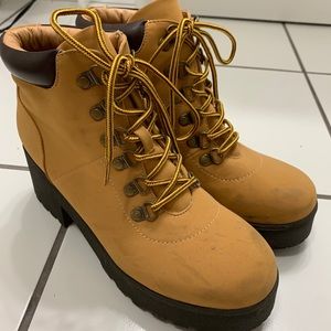 Wild Diva heeled lace up boots